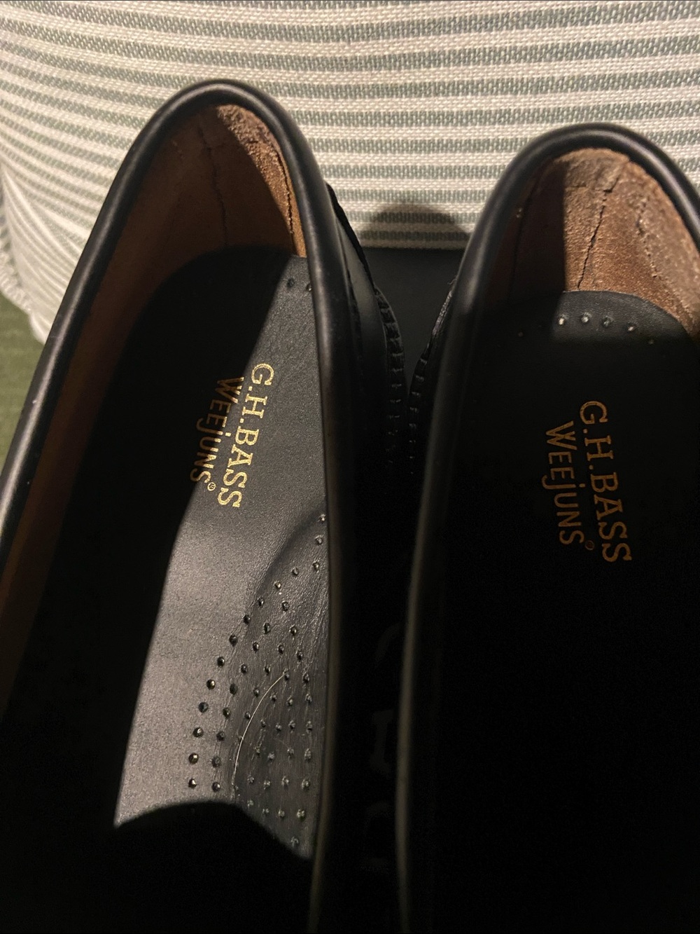 G.H. Bass & Co. Black Women's Horsebit Loafers with Gold Hardware - Picture 2 of 4